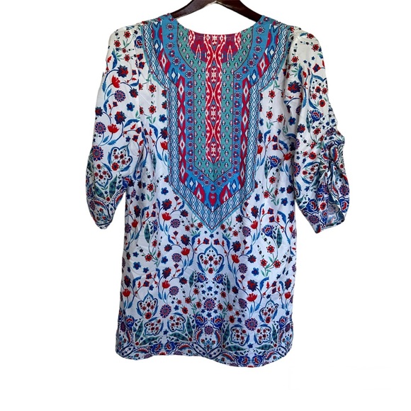 Urban Coco Small Boho Floral Dress Bright Blue Pink - Picture 5 of 5